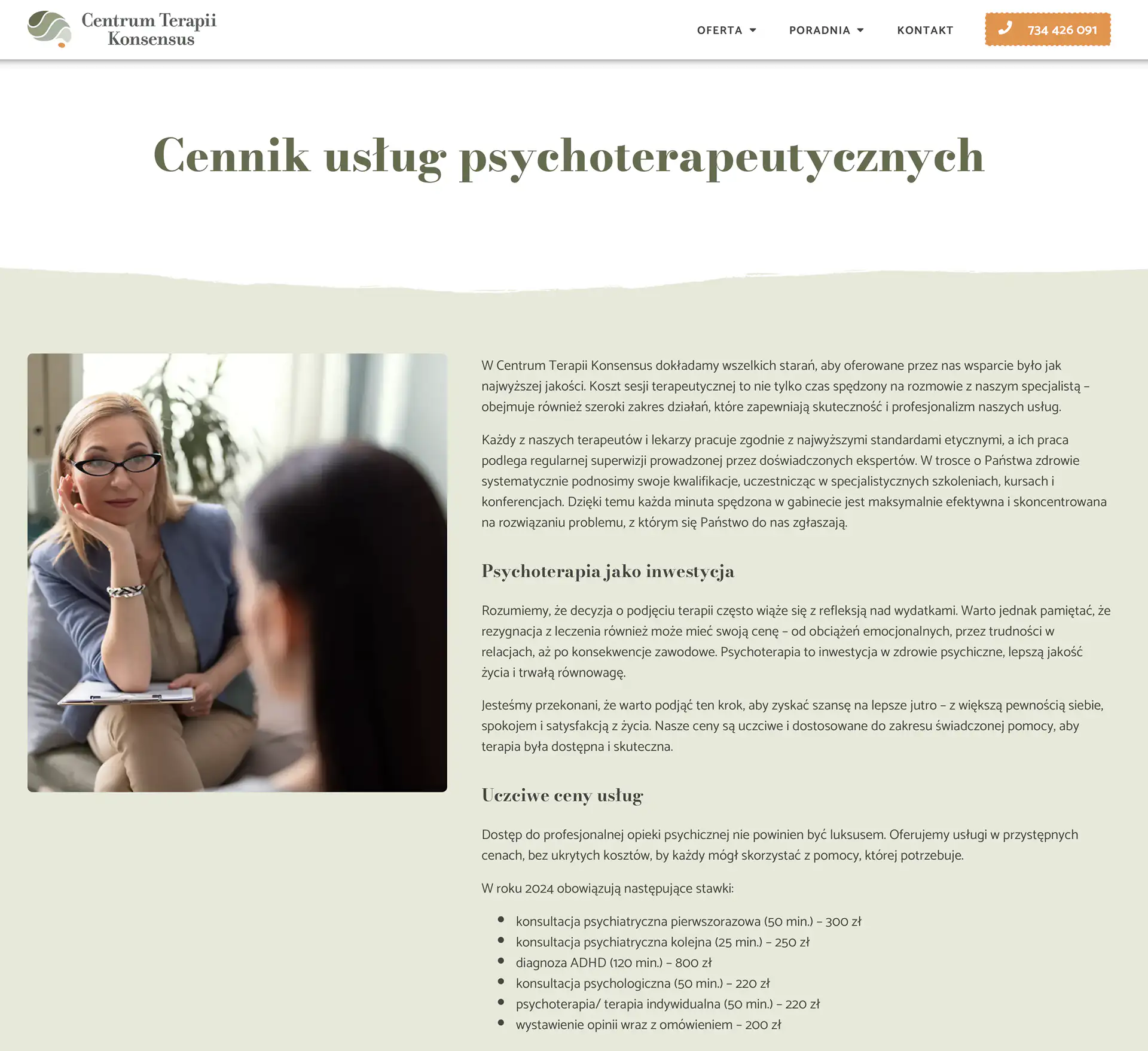 Budowa witryny internetowej lekarza psychiatry