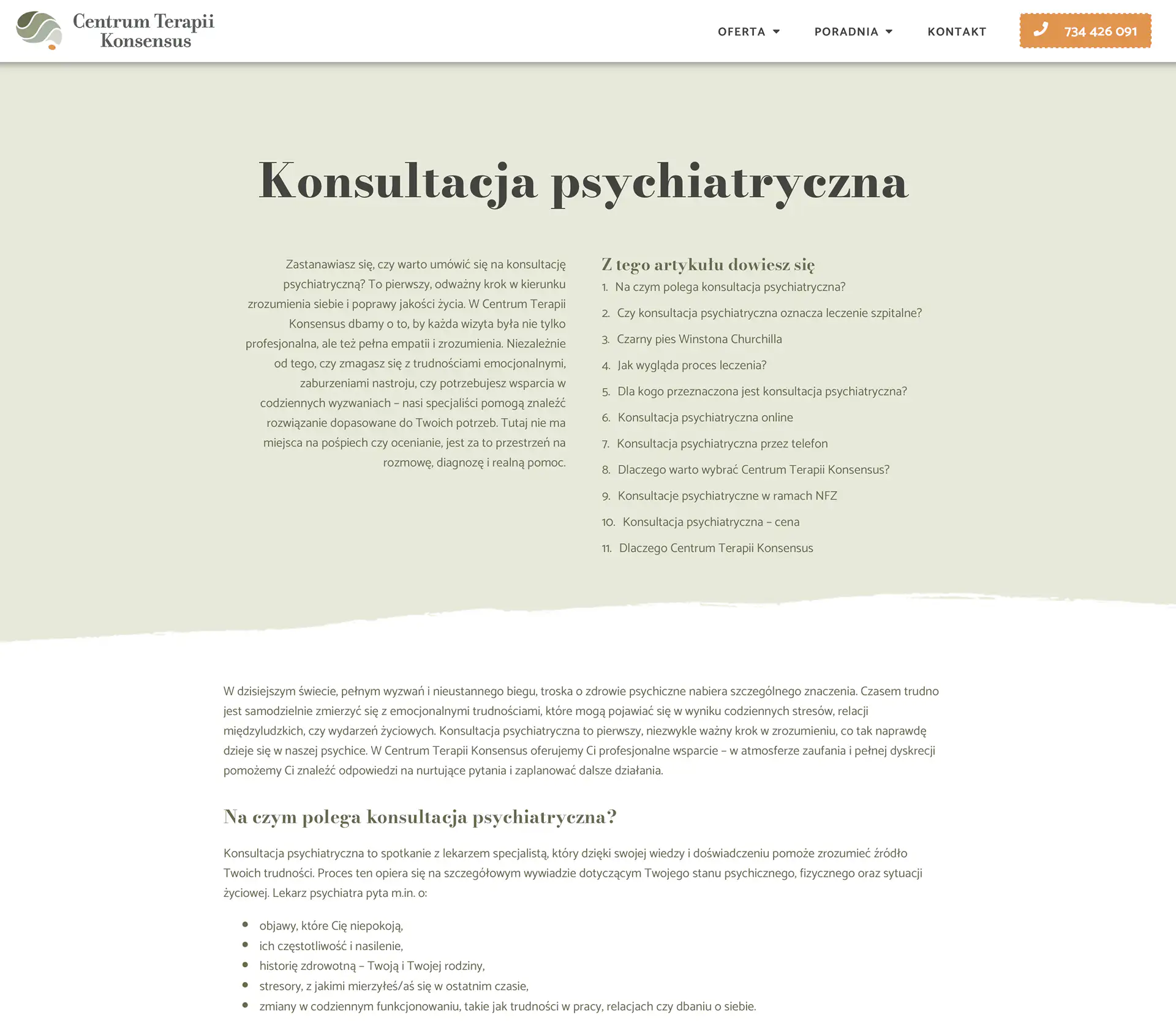 Budowa witryny internetowej lekarza psychiatry