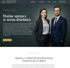 Strona internetowa notariusza - hero section