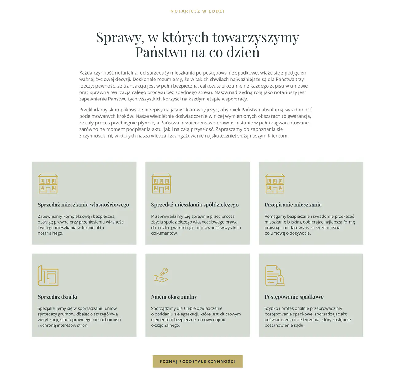 Strona internetowa notariusza - czynności notarialne